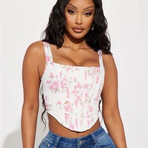 The Perfect Day Floral Corset Top - White/combo